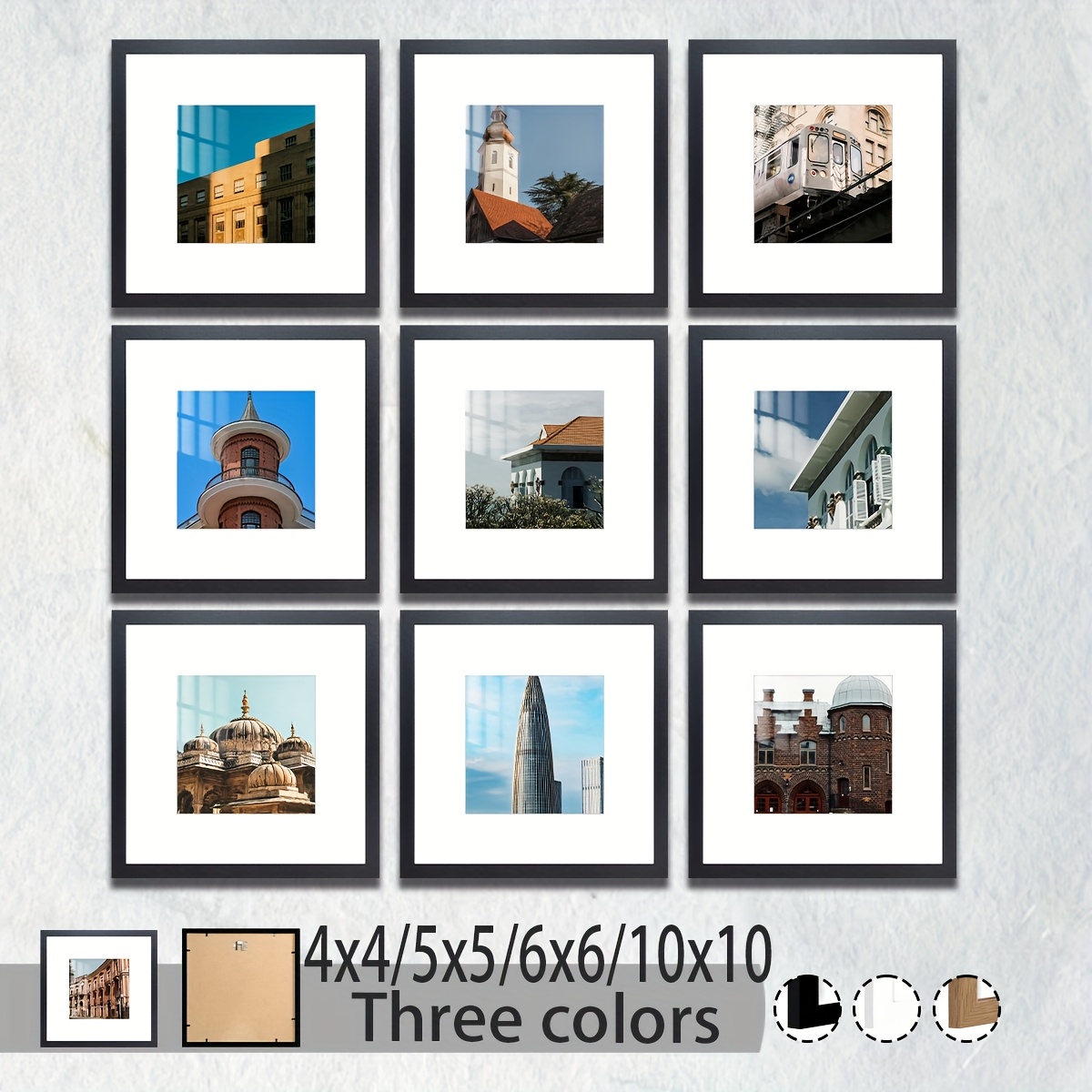 Americanflat 6x6 Picture Frame – Square Frame With Shatter-Resistant Glass – For Tabletop Or Wall Display, White - View #6