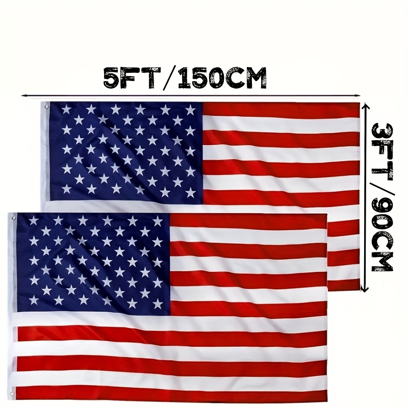 Image of 2pcs American Flag For Outside 3x5ft, Large America Flag Double Side With Brass Eyelets For Decorations, Bar Decoration Indoor Outdoor