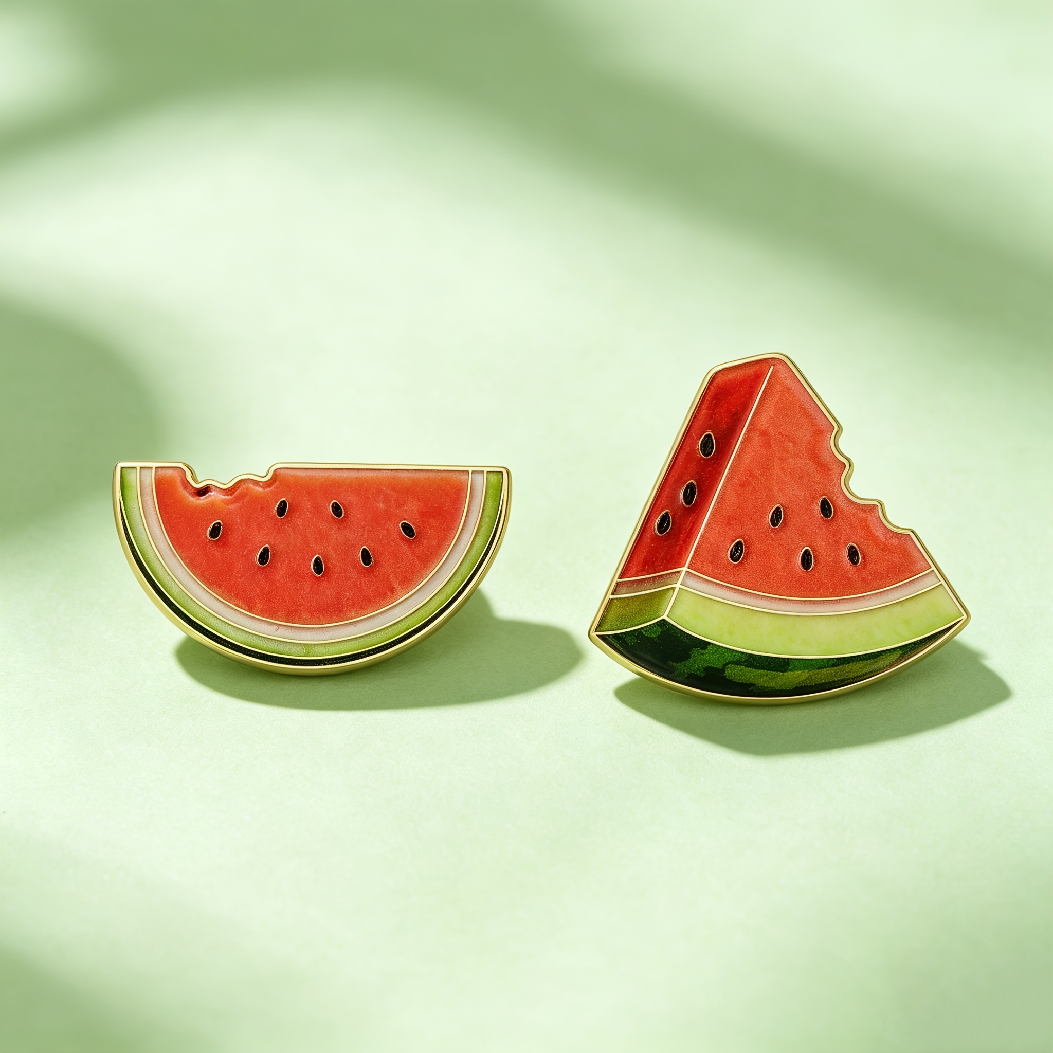 TEMU 2pcs Watermelon Enamel Pin Set, Cute Summer Fruit Shaped Brooches, Suitable For Denim Jackets And Backpacks, Ideal Gift For