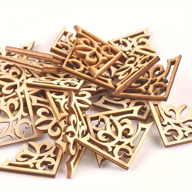 

50pcs, Laser Cut Wood Carving Decoration Wood Carving Shape Craft Wedding Decorations Diy Handmade Accessories Home Party Decorations