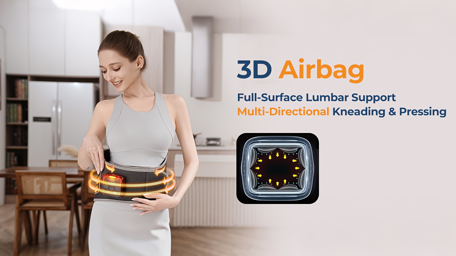 automatic pressure back massager cordless heated portable heating pad usb charging back heater with 3 vibration and   adjustable strap fits all   lightweight portable daily use heated back belt gifts for family men women Product details 1