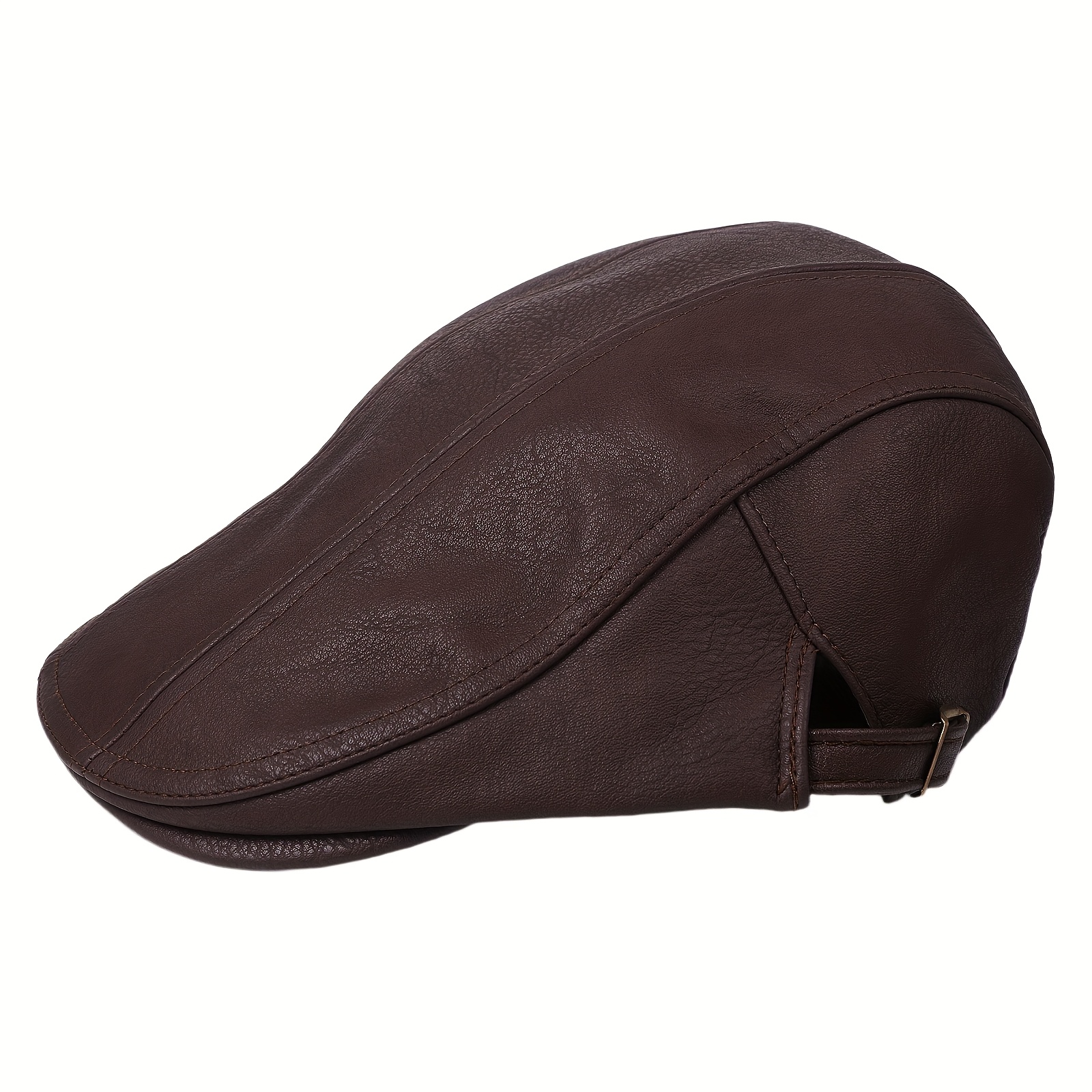 Image of Trendy Faux Leather Newsboy Cap For Men And Women: Classic British Style Cap For And Winter, Thick And Casual Beret