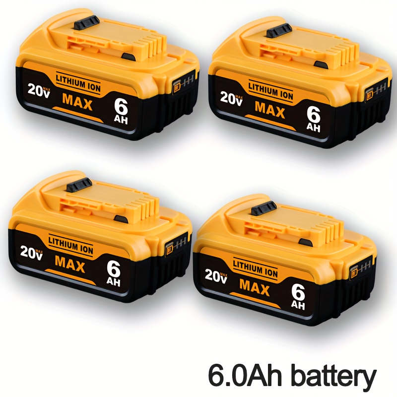 TEMU 4 Pack Dcb200 Del1810 6.0ah 20v Max Replacement For Dcb200 20v Compatible With 20v Battery Dcb206 Dcb207 Dcb208 Dcb204 Dcb203 Dcb201 Dcb200 With