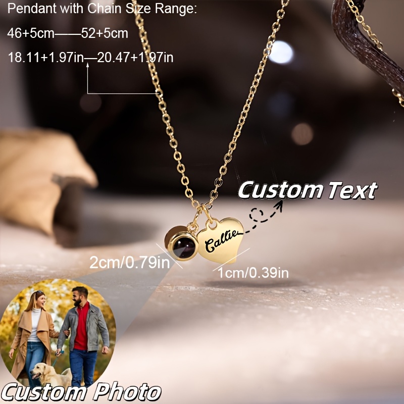 Personalized Engraved Name Heart Pendant Necklace
