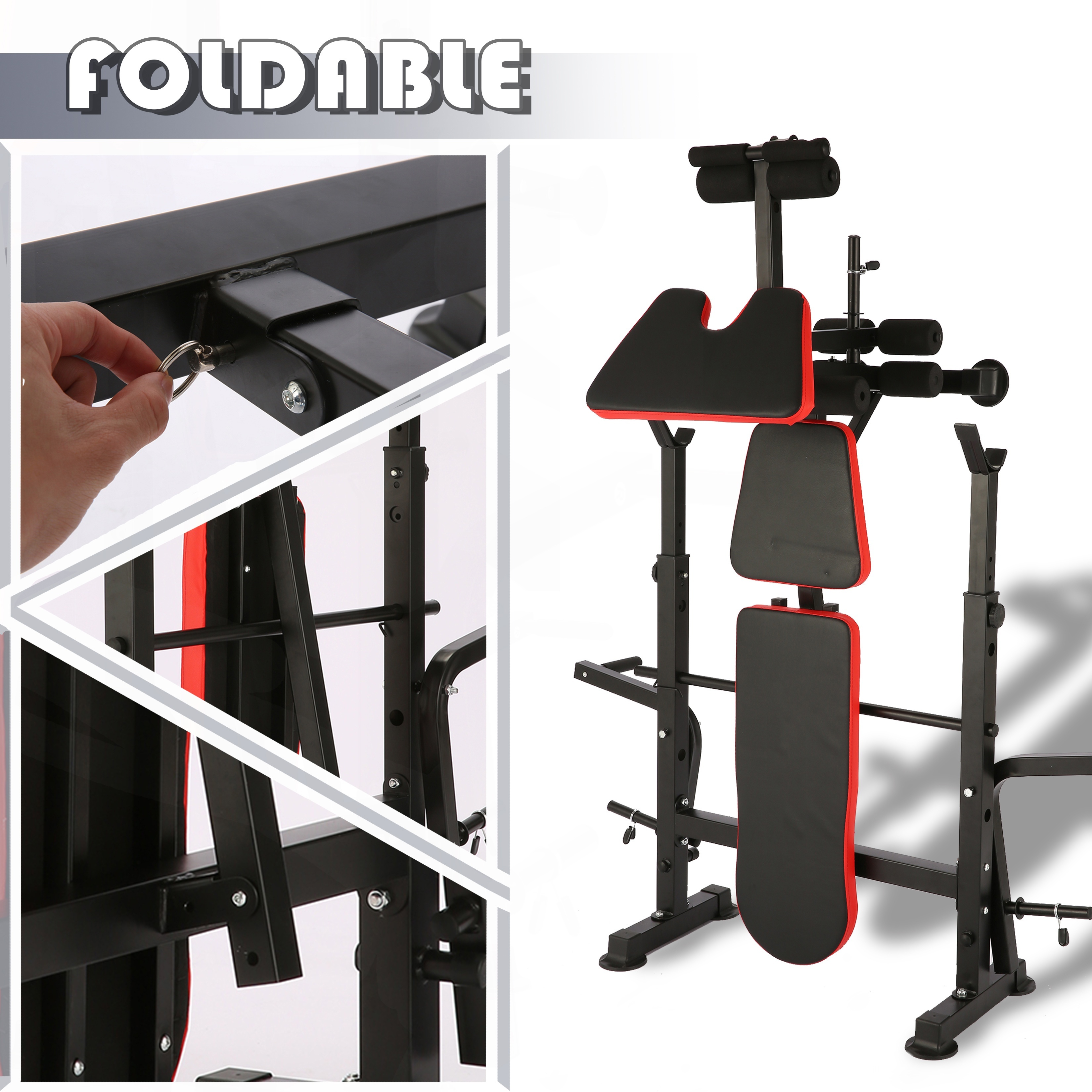 Mikolo Space Saving Weight Rack Space Saving Fold Down Home Gym