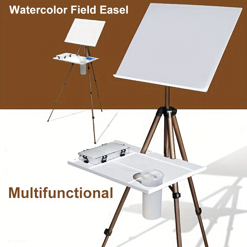 

Aluminum Alloy Artist Easel Stand - Portable Watercolor Field Tripod With Adjustable Height And Utility Tray, Lightweight Travel Display Easel For Canvas Painting, Adults Tabletop And Floor Use