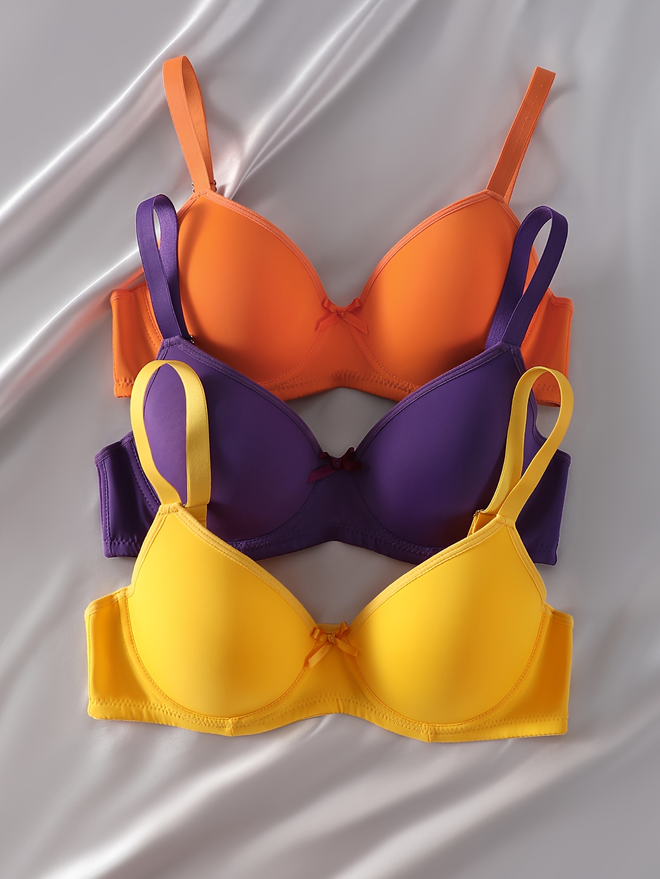 Lot De 3 Soutiens-gorge Push-up à Armatures Pour Femme - Doux, Respirant, Avec Armatures - Toutes Les Jours