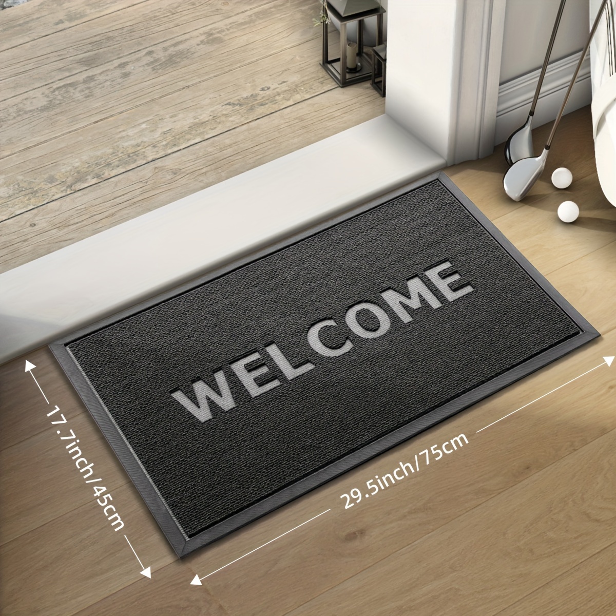 Image of 1pc Door Mat For Indoor Outdoor Welcome Mat, Heavy Duty Durable Front Door Mat Low Profile Entryway Mat For Entry, Patio, Garage, Areas, Christmas Decoration Christmas Gift
