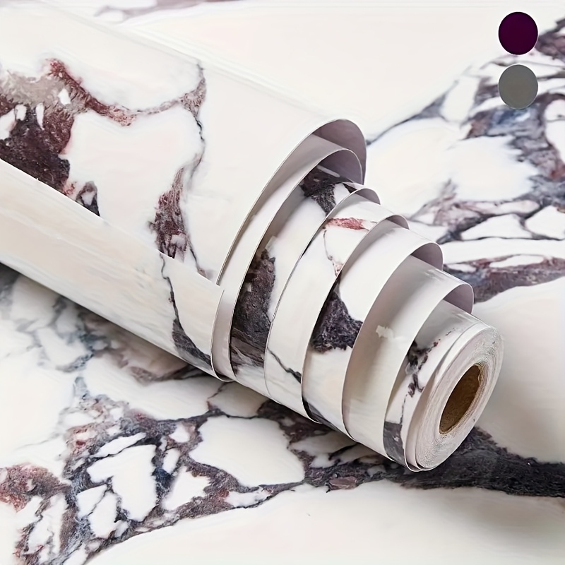 TEMU 1 Roll Marble Contact Paper - Removable Adhesive Wallpaper, Suitable For Countertops, Self-adhesive Peelable Vinyl Film, Thick Granite Pattern,