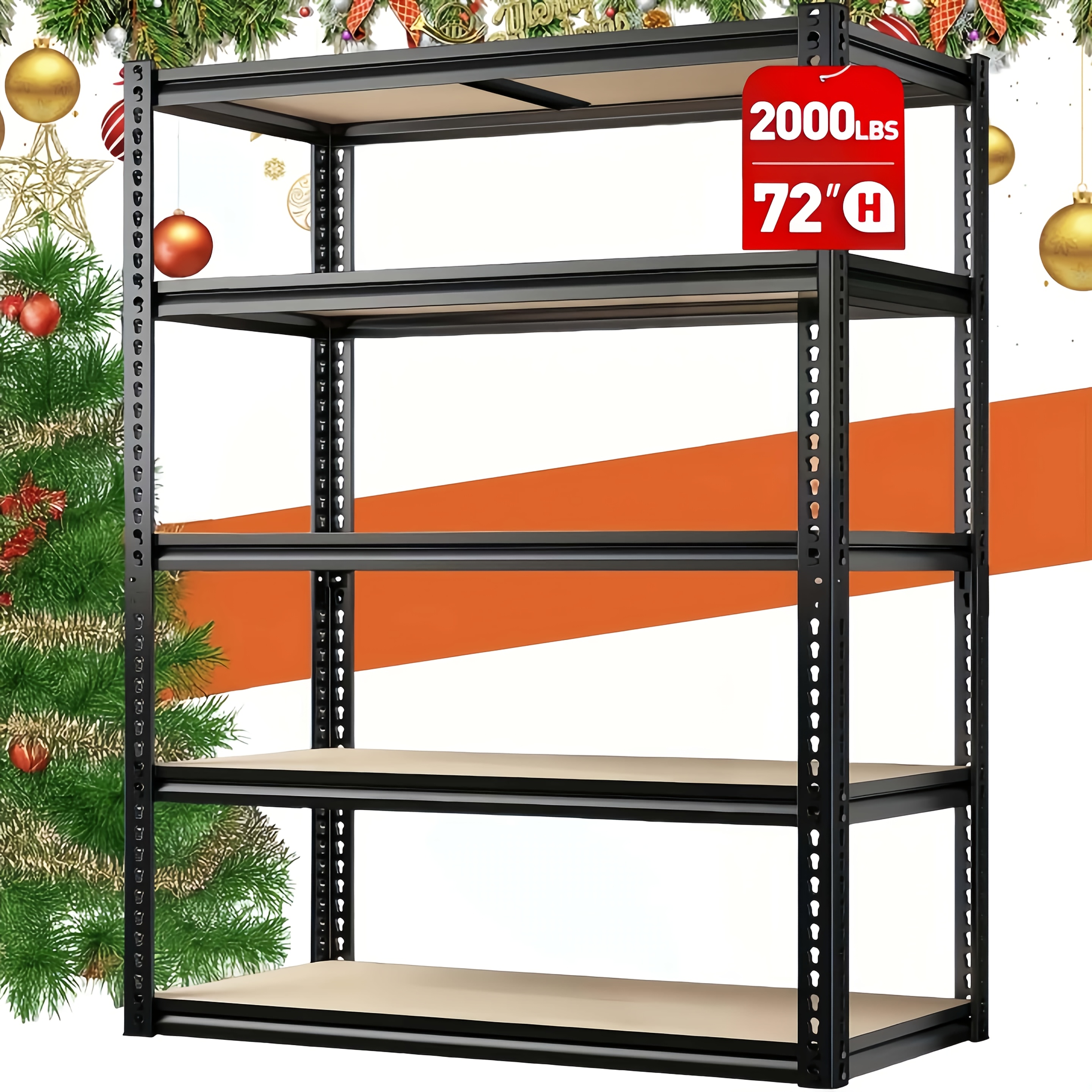   72 heavy duty garage shelving 5 tier adjustable metal storage shelving easy to assemble 2000lbs garage storage shelves for   pantry basement 72h 35 5w 11 8d