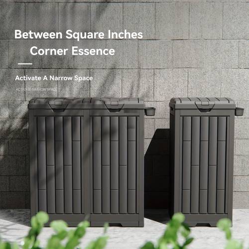 Outdoor Trash Can with Lid Large Capacity Garden Garbage Bin for Patio, Backyard, Lawn, Driveway, and Courtyard Heavy Duty Plastic Waste Container for Household, Yard, and Outdoor Use, Kitchen Trash Can, Garbage And Recycle Bin For Kitchen, Bathroom With Legs, Trash Can Kitchen Large, Recycling Bin, Garbage Bin Kitchen, Double , Kitchen Rubbish Bin, Rubbish Bin Kitchen, Trash Can Kitchen Backyard Garbage Bin, Lawn Trash Can, Design,