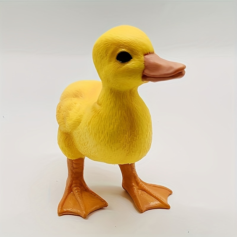 

1pc Yellow Rubber Duck Farm Duck Toys, Realistic Duck Statue Toys Ornaments, Solid Simulated Zoo Yellow Duck For Bath Time And Parties
