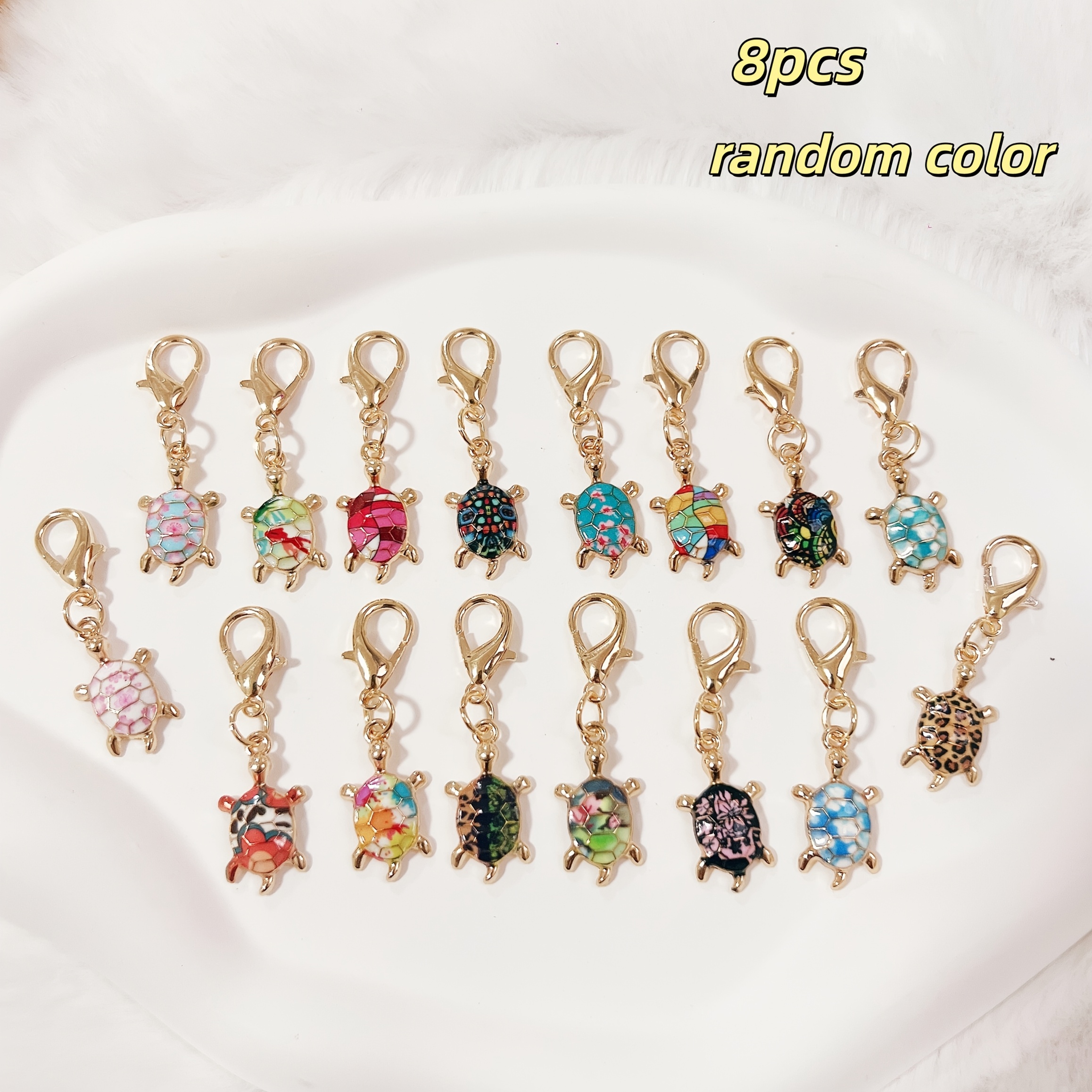 TEMU 8 pz Portachiavi Ciondolo a Forma di Casuale - , Fortuna, Tascabile, di , Moschettone a , Ciondolo Decorativo da Donna, Accessori Portachiavi