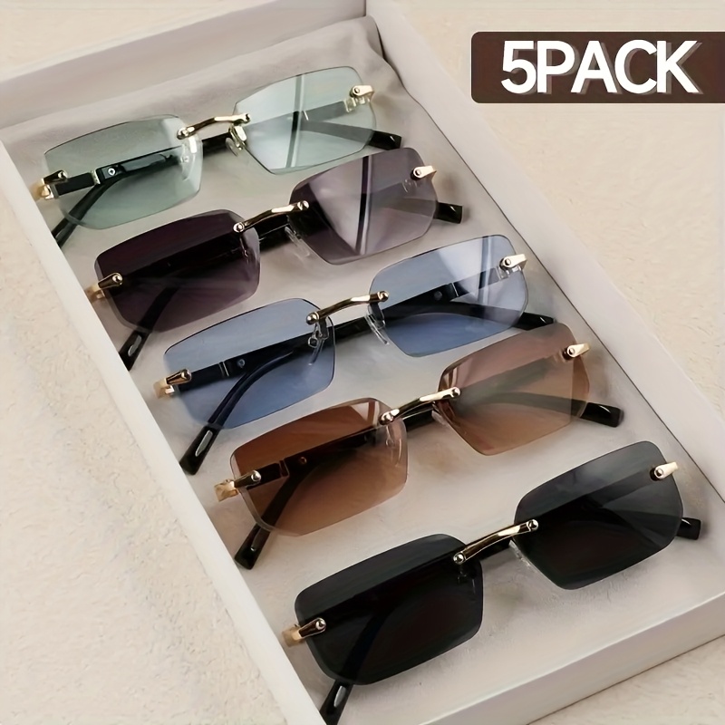 item picture 5pcs frameless flat frame   individual sunglasses unisex for   beach vacation a     for  