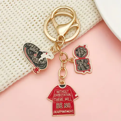 hip hop style keychain charms unique alloy bag accessories with take break without no disappointment designs cute handbag charms for purse key organizer cute keychain accessories purse decoration design durable charms