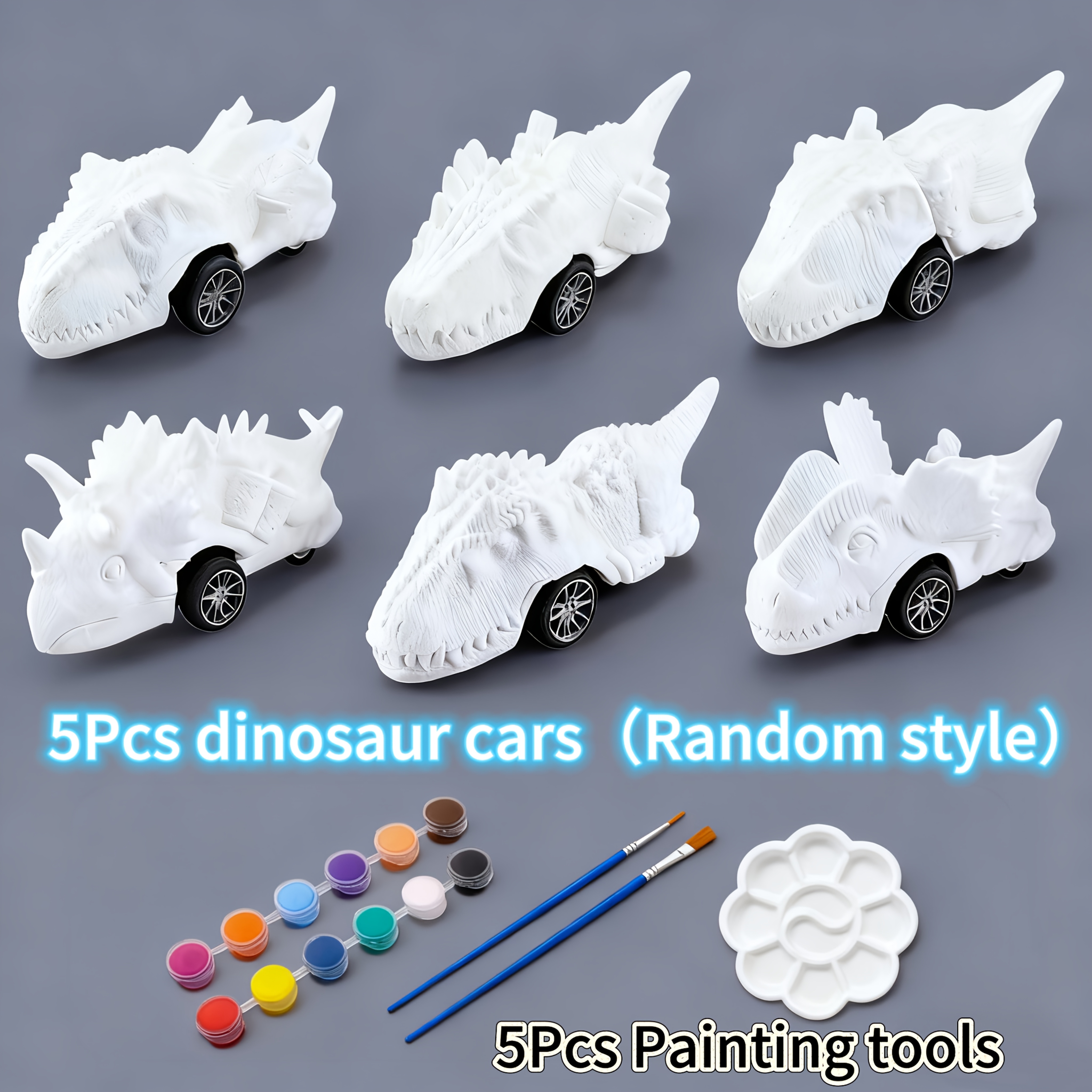 Diy Coloring Dinosaur Car Set, Dinosaur Rubbing Toy Car, Children's . An For Educational Toys, Birthday Parties And Other Holiday Gifts. Random Styles