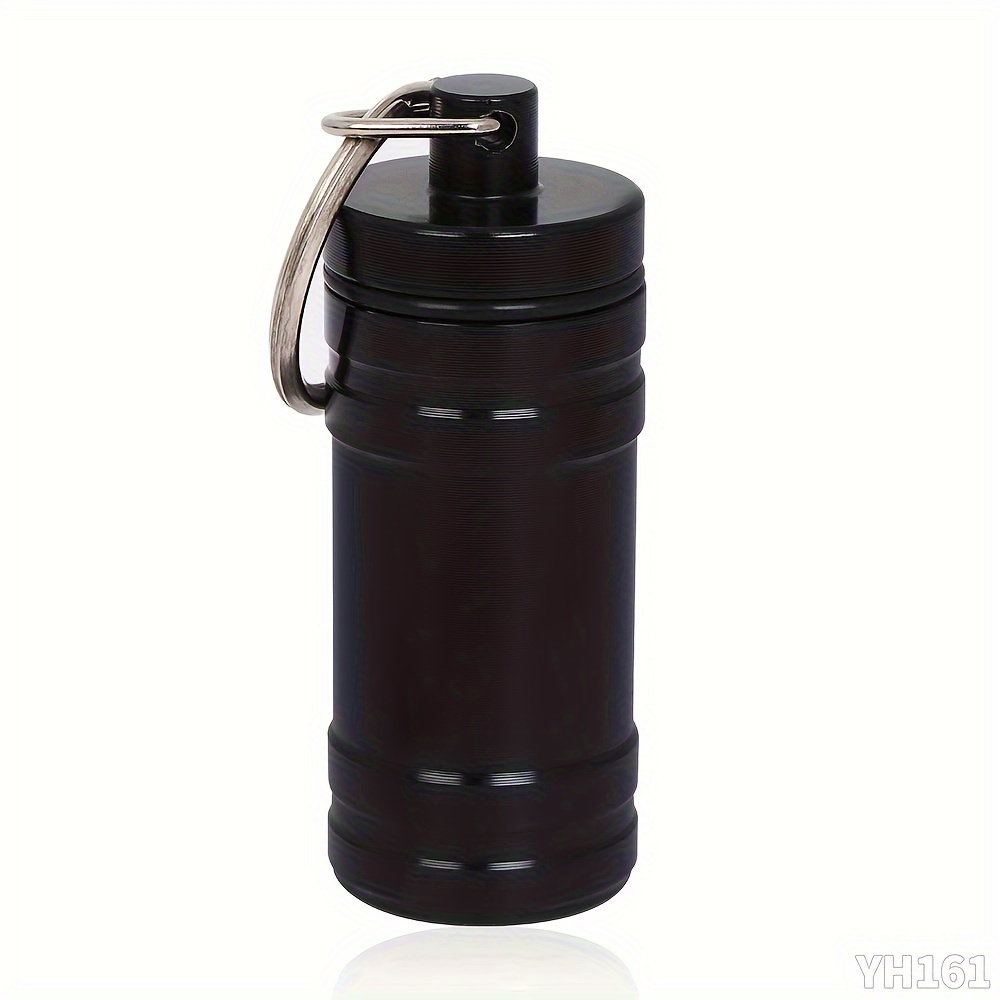 Image of 1pc Premium Alloy Mini Portable Storage Jar Keychain Accessory, Multiple Colors , Convenient For Carrying And Storage