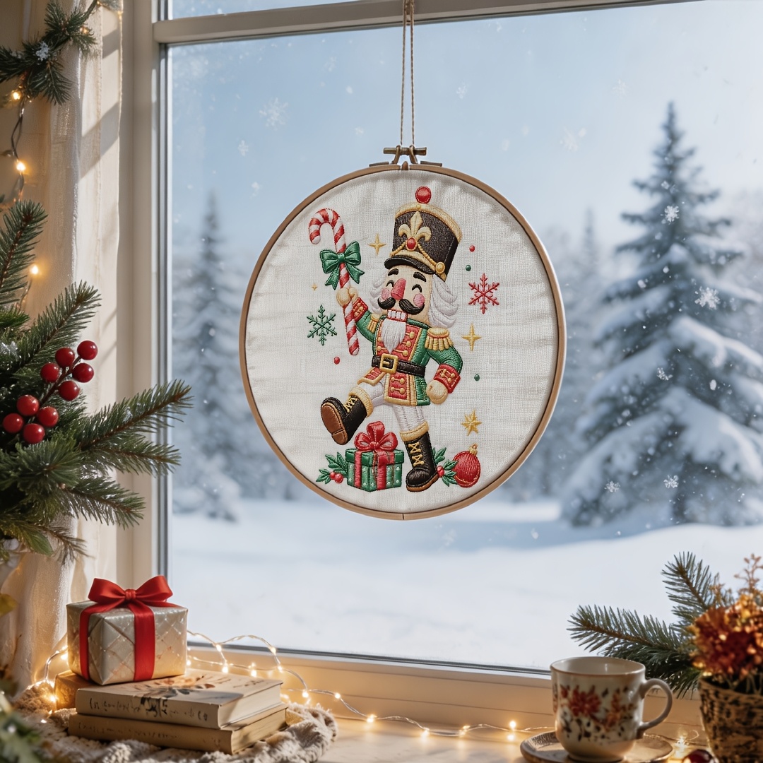 Nutcracker Holding Candy Embroidery Kit for Adult Beginners
