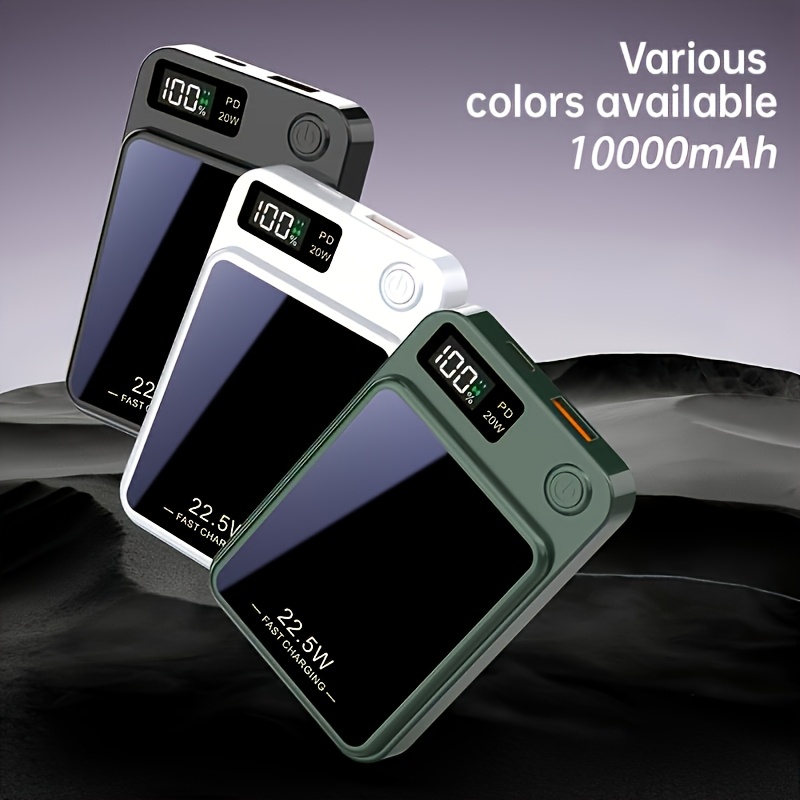 Magnetic Portable Wireless Charger 10000mAh 22.5W USB-C Fast Charging Power Bank with LED Display for iPhone 16/15/14/13/12 and Android Phon