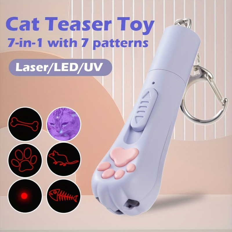 TEMU Interactive Cat Toys For Indoor Cats And Dogs, 7 In 1 Usb Rechargeable Cat Teaser Toy For And Exercise