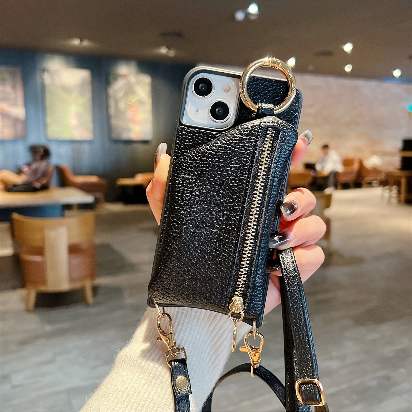 compatible iphone case strap phone cases wallet style phone Temu