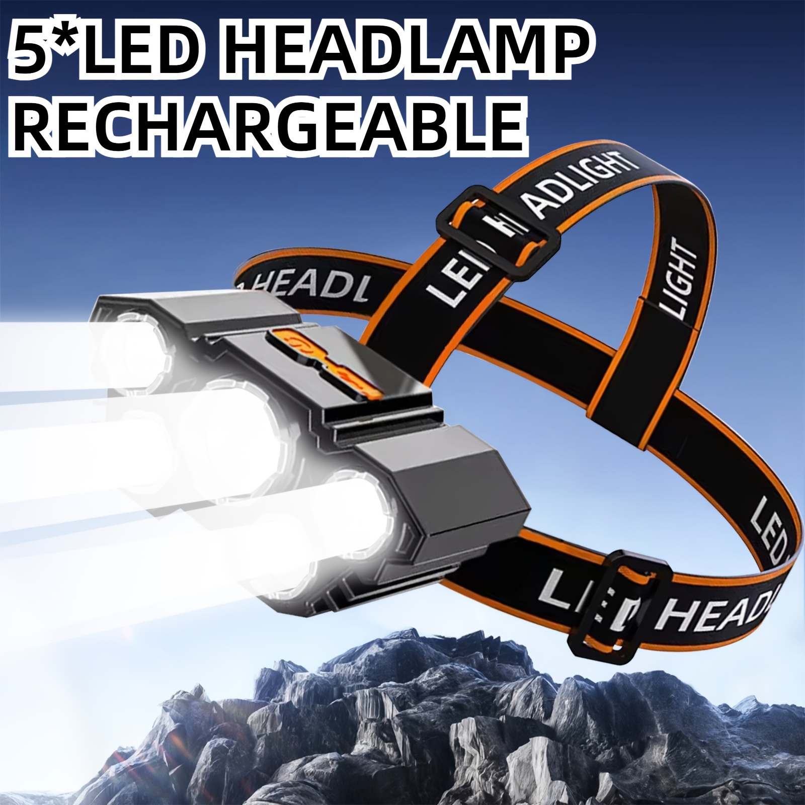 

2pcs/4pcs 5led Headlight Headlight Multifunctional Mounted Usb Charging 4- Headlight , For Running, , , Camping , Women's