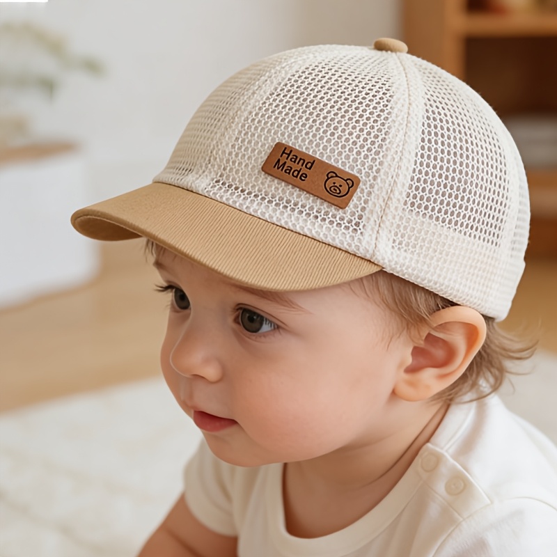 Image of 1 Hat Summer Grid Duckbill Cap Cute Baseball Cap Beach Sun Hat Suitable For Outdoor Travel And Party Suitable For 6-24 Months