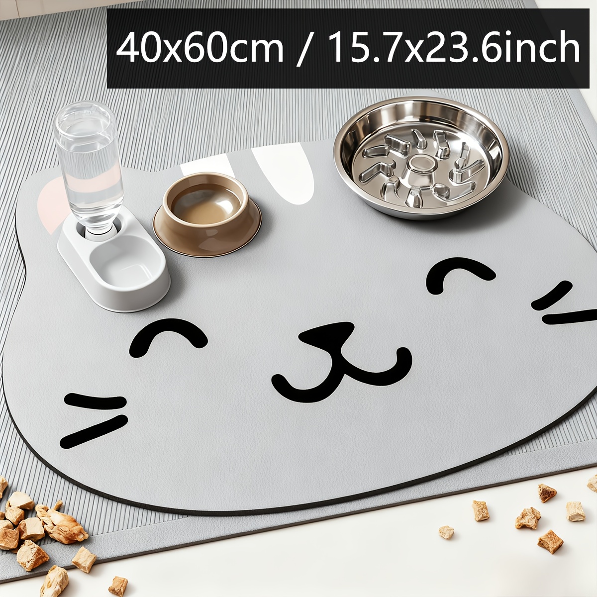 TEMU Tapis d'alimentation pour animaux de compagnie Cartoon, tapis antidérapant en de , tapis absorbant universel de spéciale pour chat et chien,