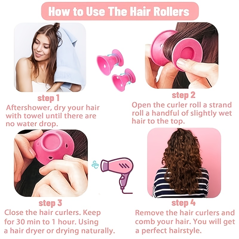 10pcs Soft No-Heat Hair Curlers, Reusable Curling Styling