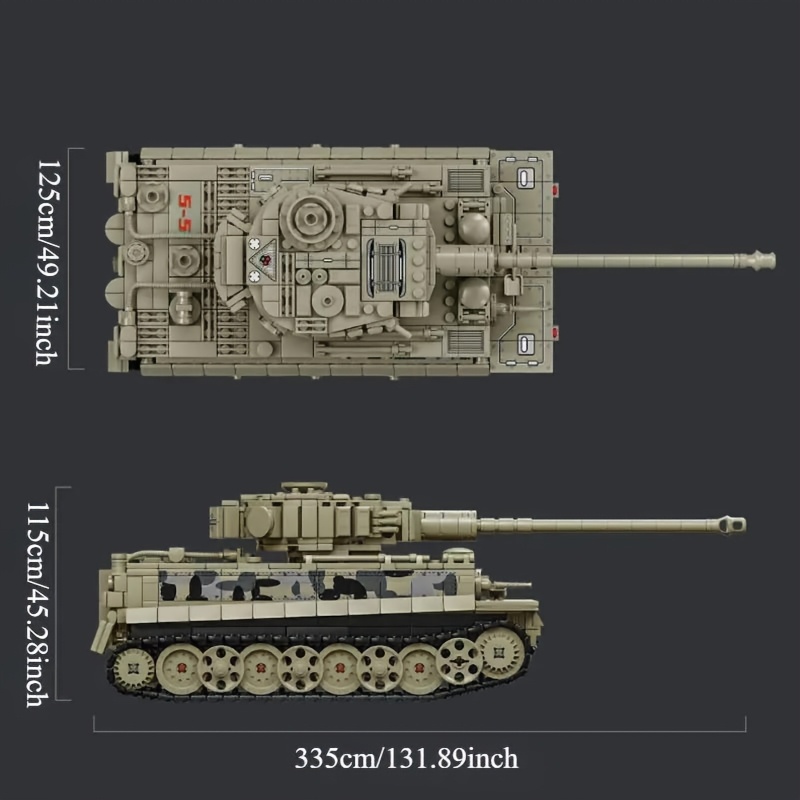 1008+Pcs Tank Building Block Model with Rotating Tracks