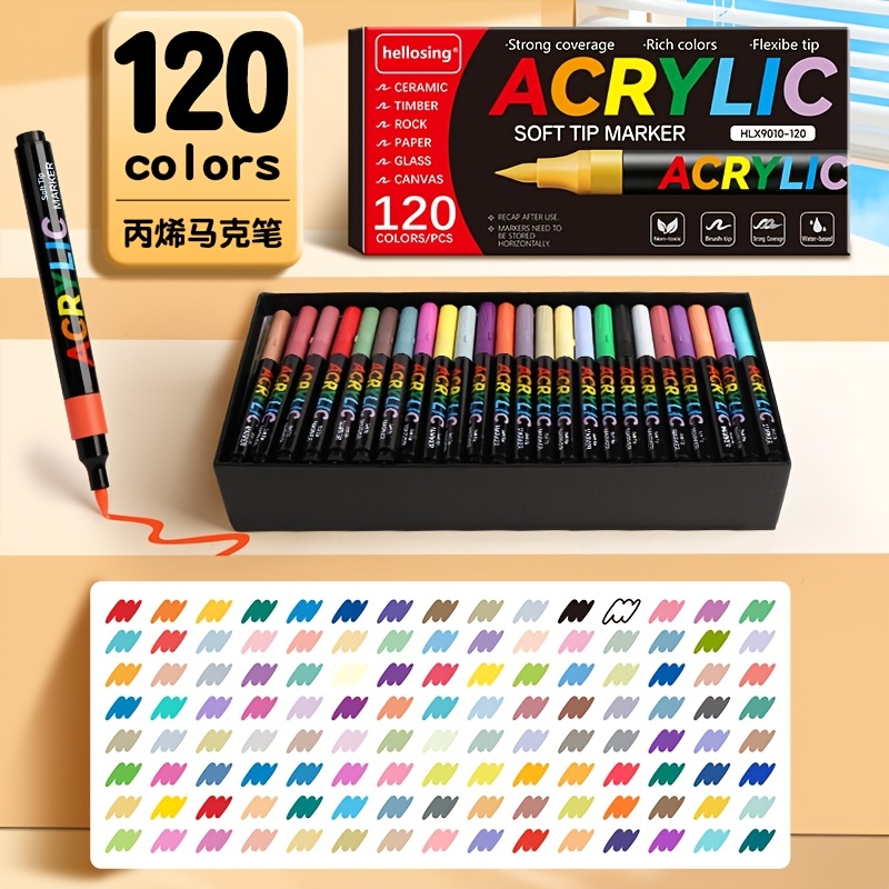 TEMU Juego de 120 rotuladores , adecuados para pintar y colorear creaciones artísticas. Es un gran regalo, una opción para , un artículo para ,
