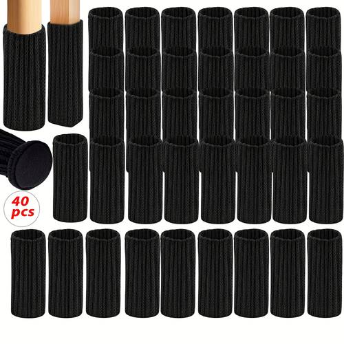 40pcs chair leg protectors high elastic knit scratch resistant furniture slippers durable fabric chair pads compatible for hardwood floors 40pcs floor for office use