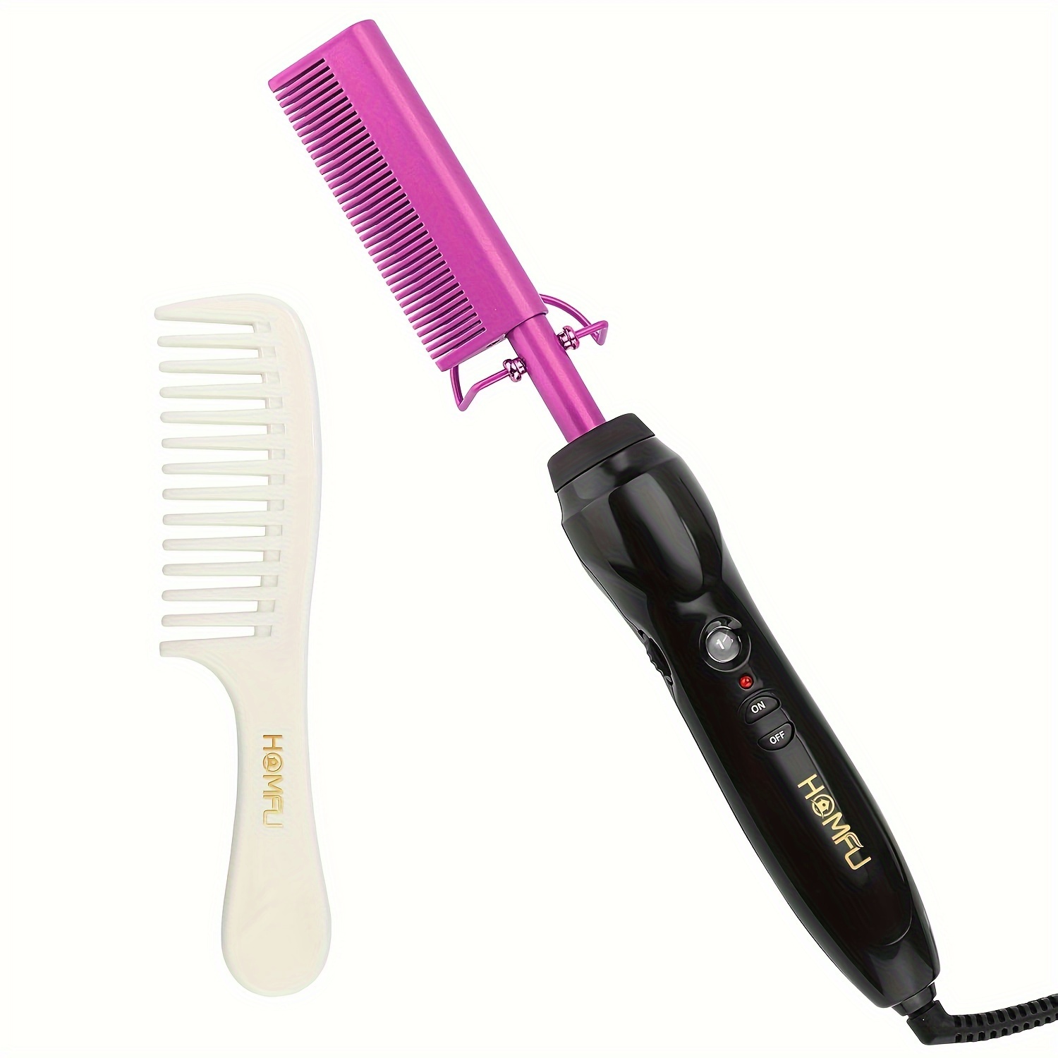 

5 Adjustable Temperatures 2-in-1 Professional Straight & Curly Hair For Combs Portable For All Hair Types Perfect Valentine's Day Gift For Mum Girls