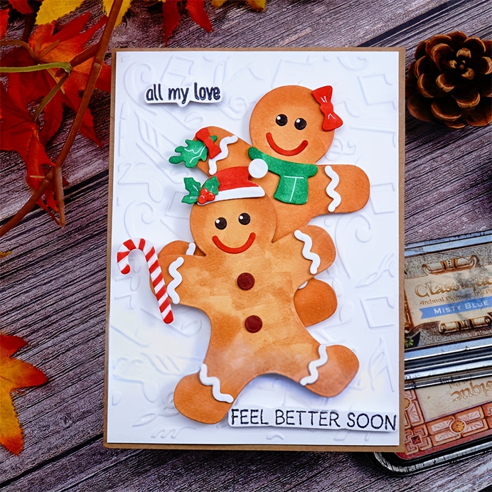 

Christmas 1pc Gingerbread Man Christmas Decoration Metal Die Cuts Dies Cutting, Stencils Diy Scrapbooking Cards Decorative Embossing Paper Dies For Album Card Making Scrapbooking