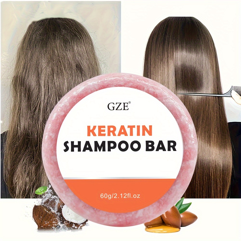 

Keratin Shampoo Bar, Strengthens Hair, Repairs Split Ends Dry Damaged Hair, Keratin Hair Care Shampoo Soap