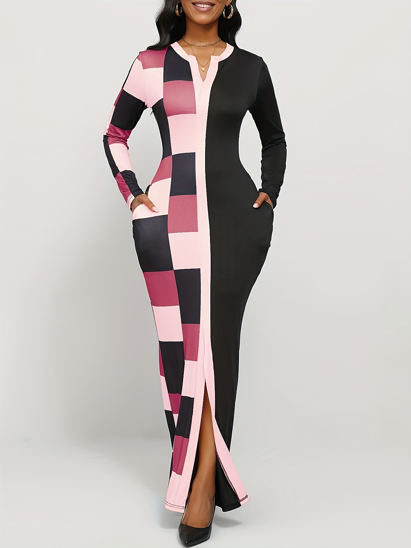 front split dress sold on Temu United States