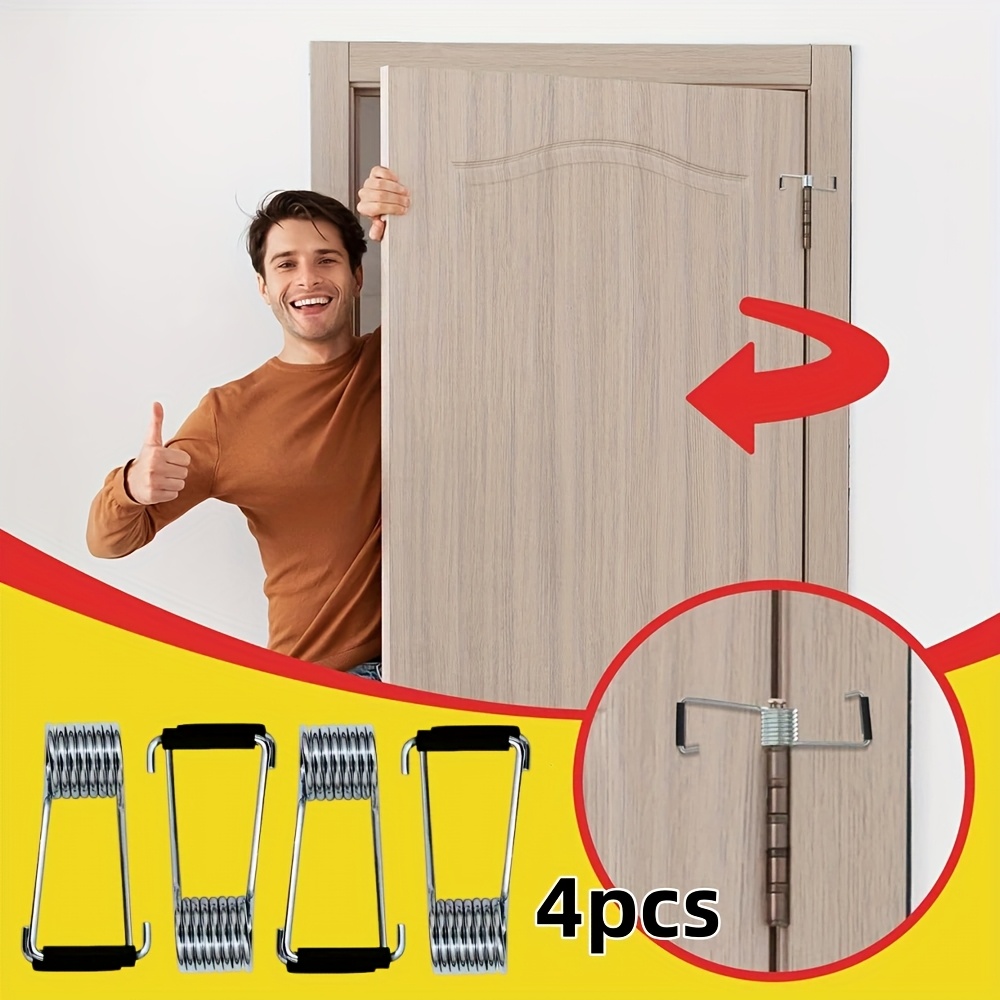 

4-pack Stainless Steel Door Closer Springs, , No Charge Mechanism, Rubber Handles, Safe Torque For Electric