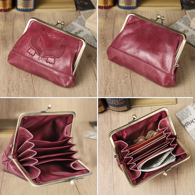 womens genuine   handbag wallet japanese korean style retro clutch purse with   hardware burgundy red snake light beige texture heart cutouts golden tipped   compact everyday special occasion wallet for women durable full grain leather construction purses for women wallet elegant wallet for women coin purse with key ring ladies wallet for women womens accessory   construction stylish ladies 7