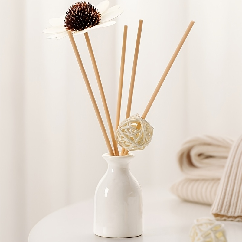1pc gift box set of white ceramic bottle flameless accessories rattan reed and ball suitable for birthdays graduations weddings mothers day thanksgiving easter romantic gifts hotel room living room decoration and accessory set ornament Product details 6