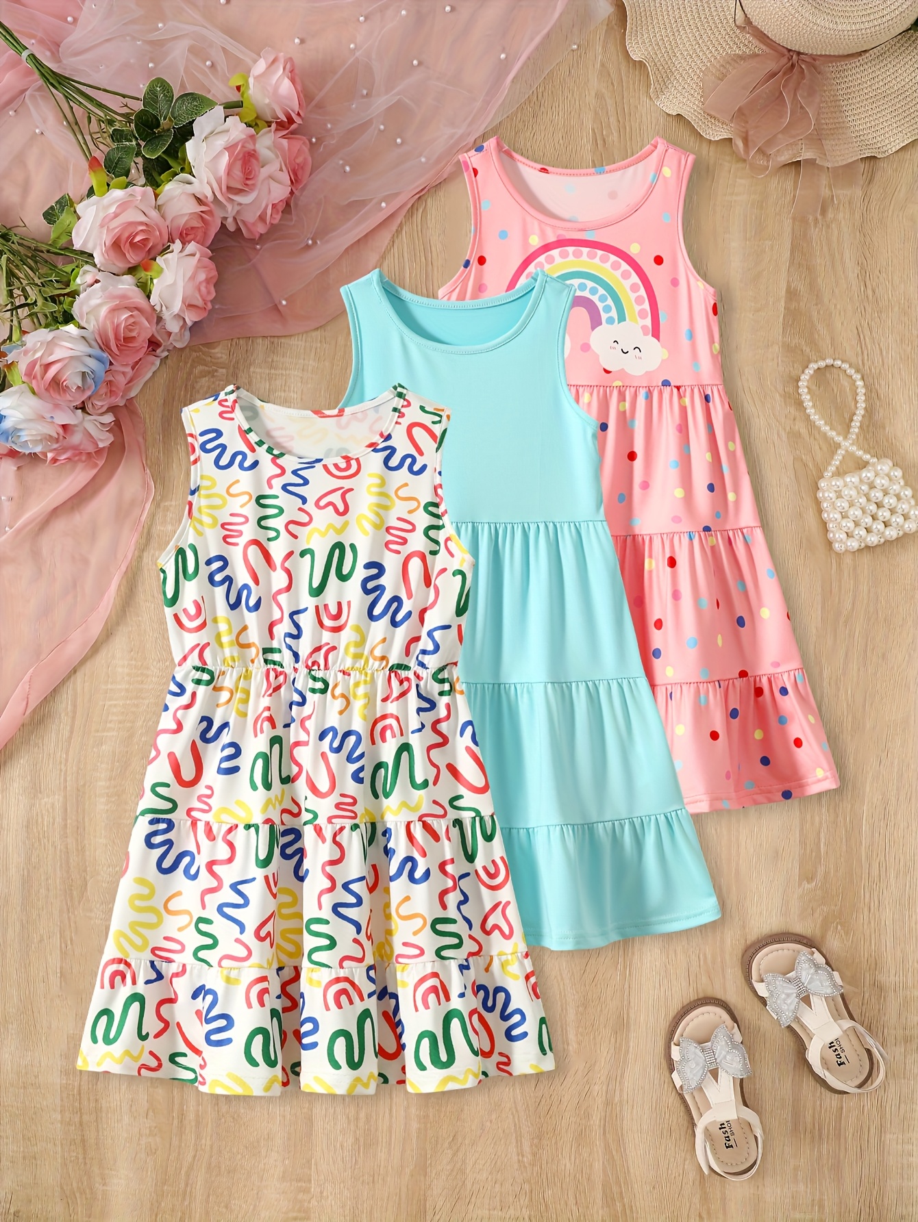 summer dress girls aged 8 parties casual - Temu