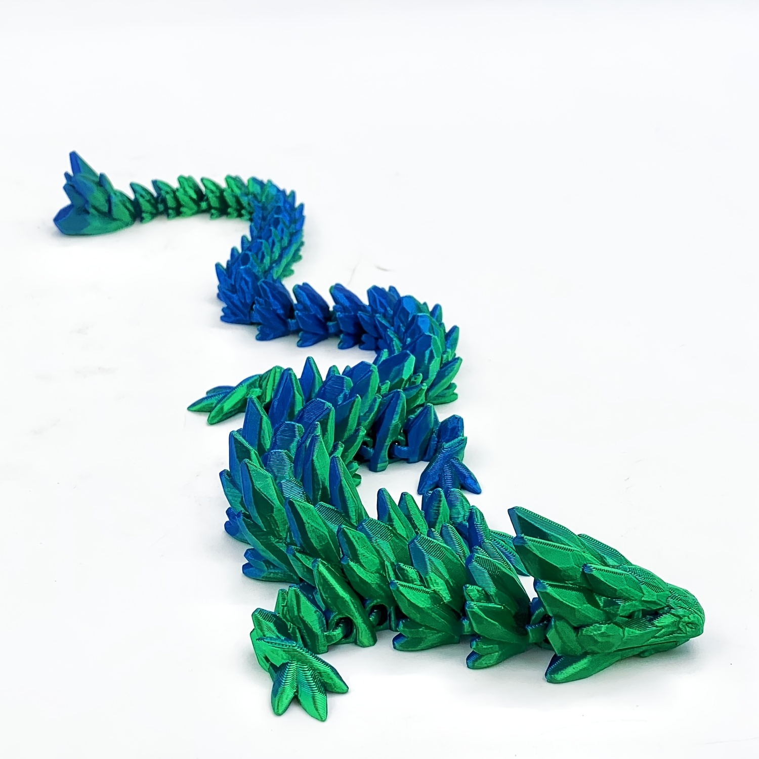 TEMU 1pc 11.81in 3d Printed Large Divine 30cm Gem Dragon Model Movable Doll Toy, , High-end Gradient Material, Made Of Colors, For Room Room