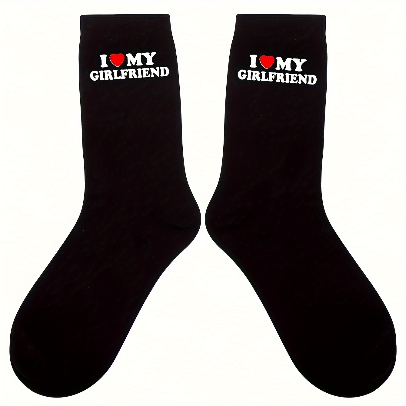 Image of 1 Pair I Love My Girlfriend Socks Cute Gifts For Boyfriend Funny Boyfriend Gift Ideas For Anniversary Valentines Day Birthday Gifts I Love My Girlfriend Socks Funny Socks For Men Women Teens