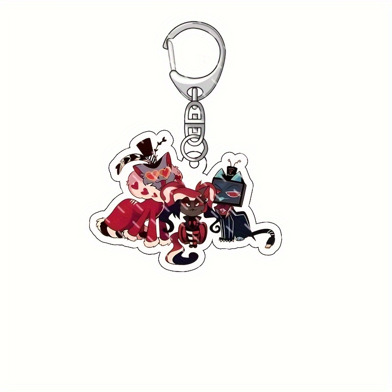 1pc Unisex Trendy Casual Key Chain With Acrylic Cartoon Pendant, Backpack, Clothes And Bag Accessories, Ideal Choice For Gift