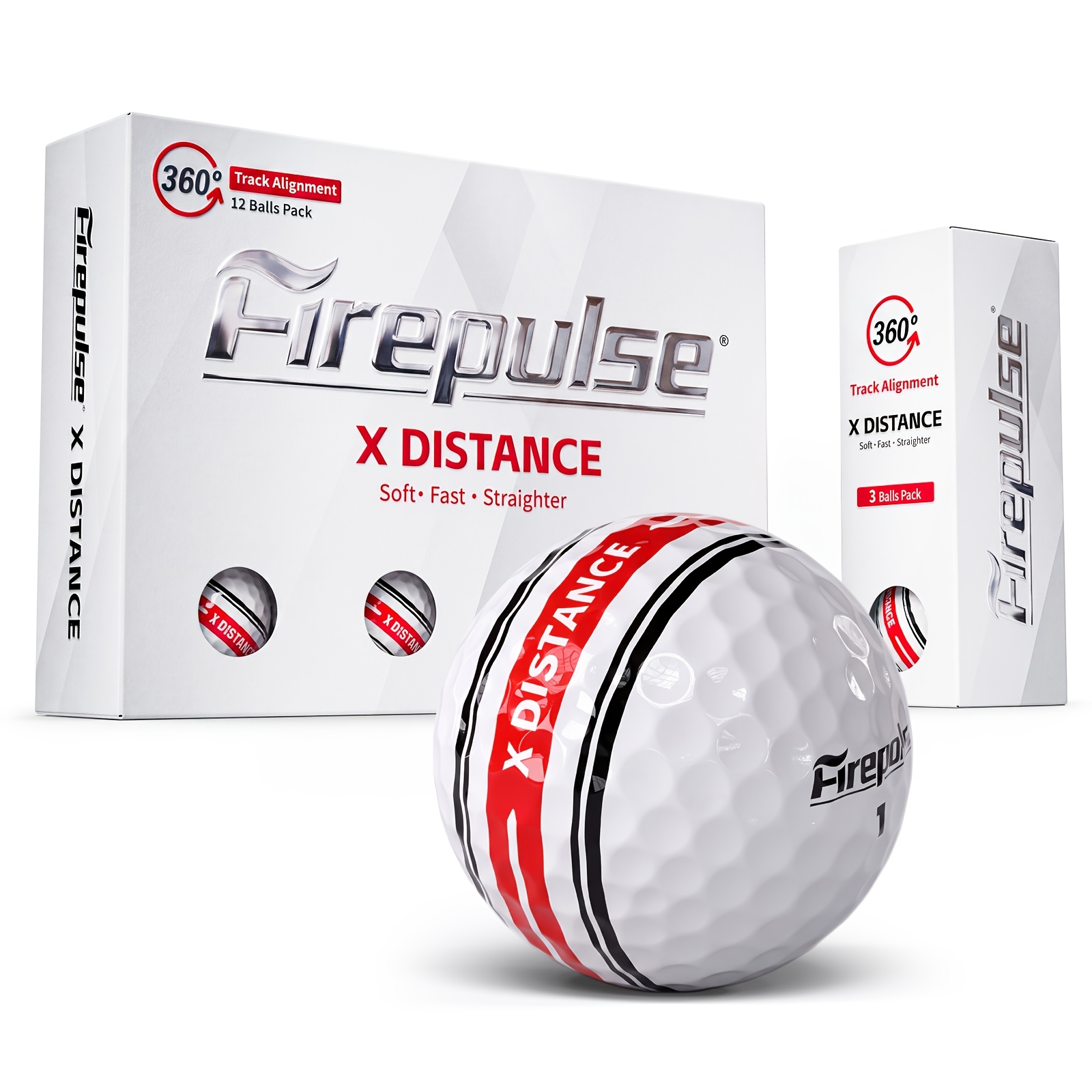 TEMU 12-pack Golf Balls] X Distance Series For Long Distance. Alignment For Accurate Putting. , Fast, . Durable, High-elastic. Great For . 12-ball .