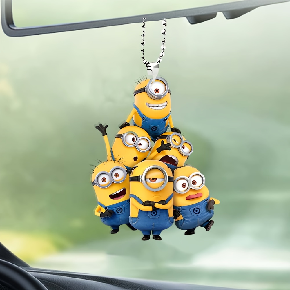 

Minions 2d Pendant, Car Interior Pendant 1pc, Cute Minions For Car Mirror, Keychain And Backpack Pendant, Ideal Holiday Gift Theme Ornaments, Great For Home And Christmas Tree Decoration