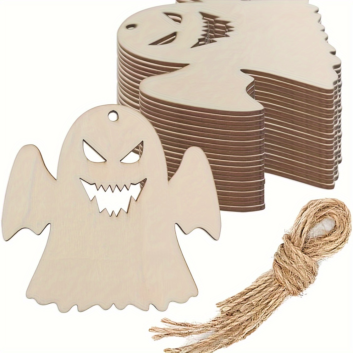 

[top-] 10pcs Halloween Wooden Hanging Decorations - Diy For & , Ornaments