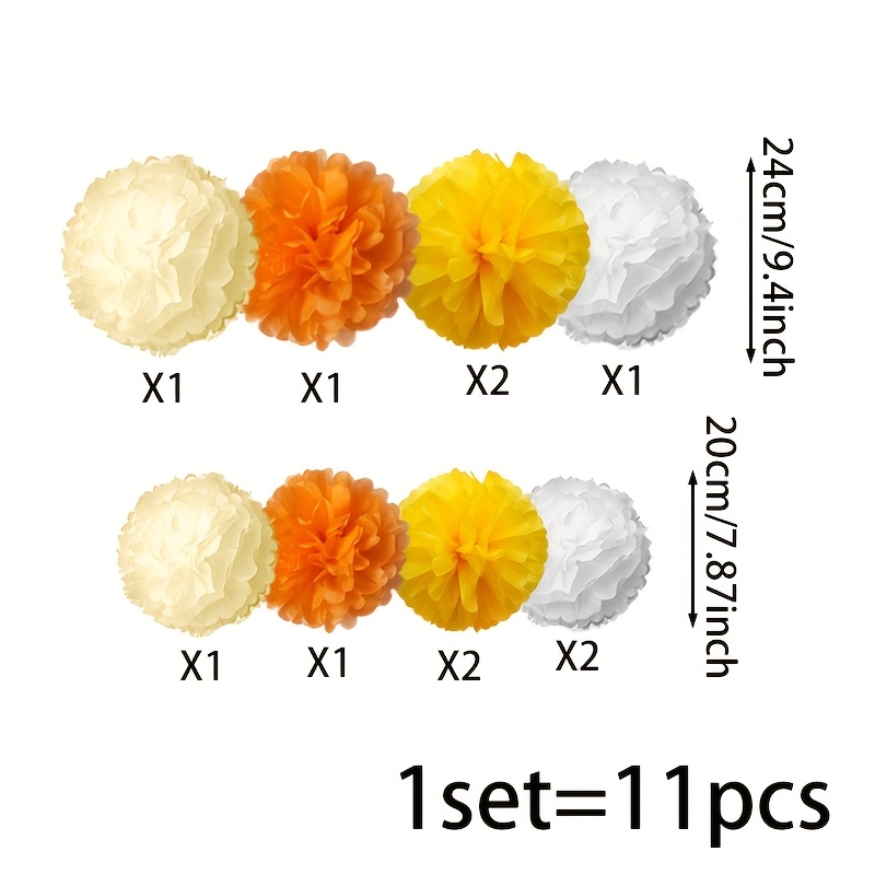 E-shop 1 Set = 11 Stück Beige Papier DIY Kreative Papierblumenbälle, Geeignet für Partydekorationen, Kreative Handgemachte DIY Papierblumenbälle, Ideal