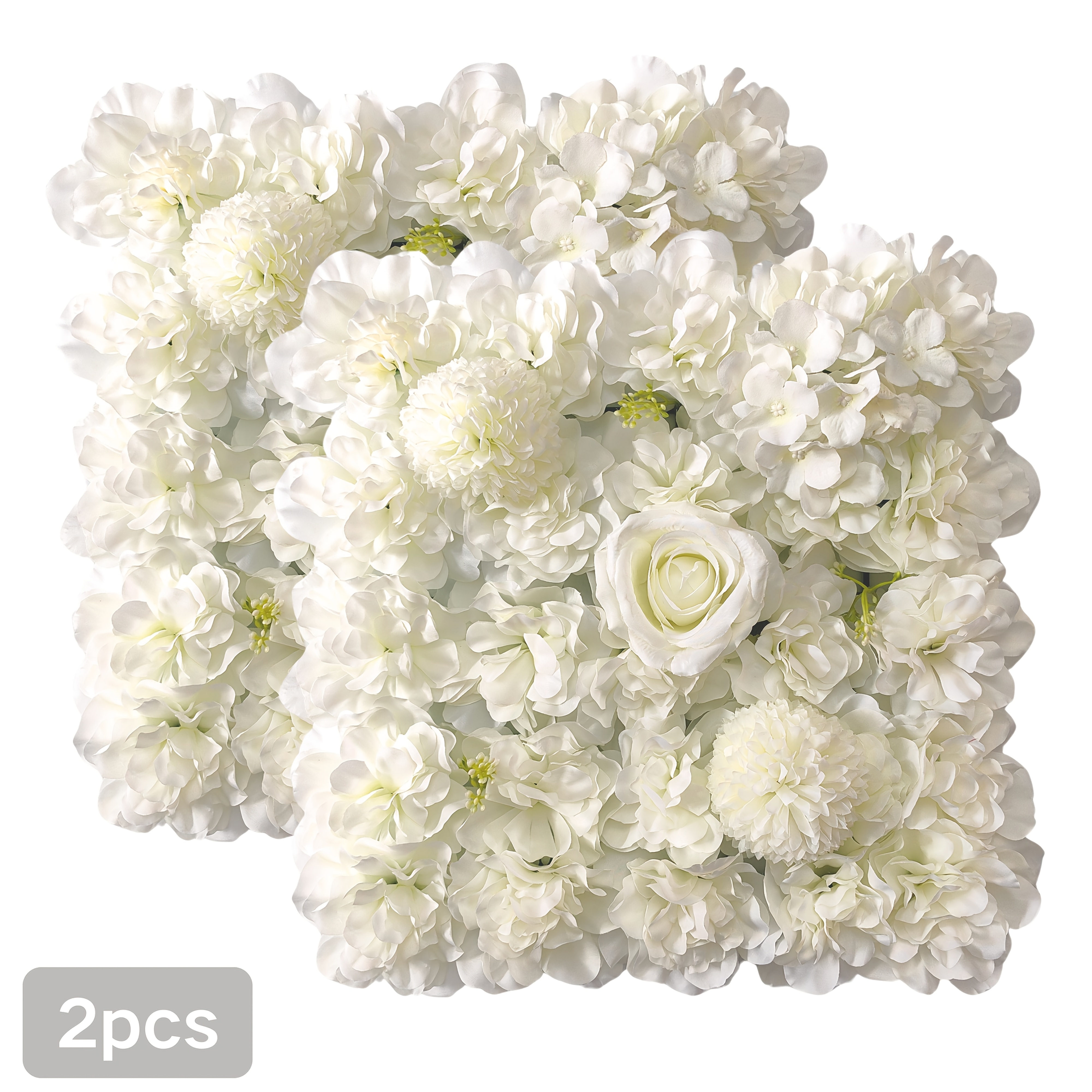 TEMU 2pcs White 13.8 Inch Wedding Romantic Vibe Floral Wall Background, Suitable For Wedding, Party, Party Elegant Background, Artificial Dahlia And