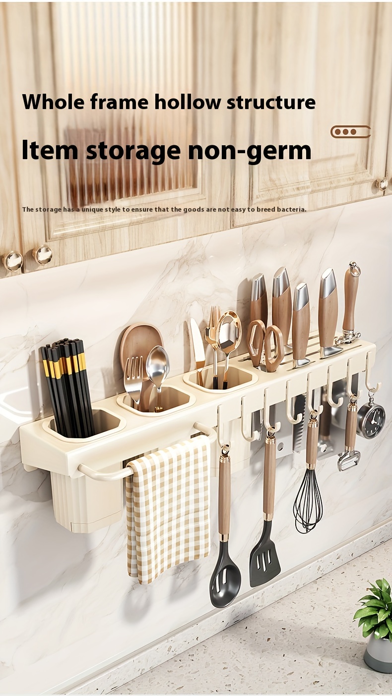 1pc tool storage multi functional kitchen utensil rack knife holder wall mounted cutlery rack kitchen tool storage rack details 13