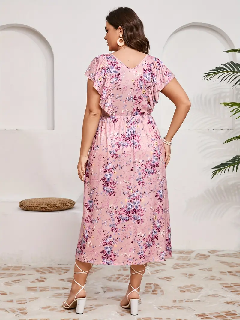 plus size pink boho maxi dress Plus Size Boho Fuchsia Pink Faux Wrap Maxi Dress